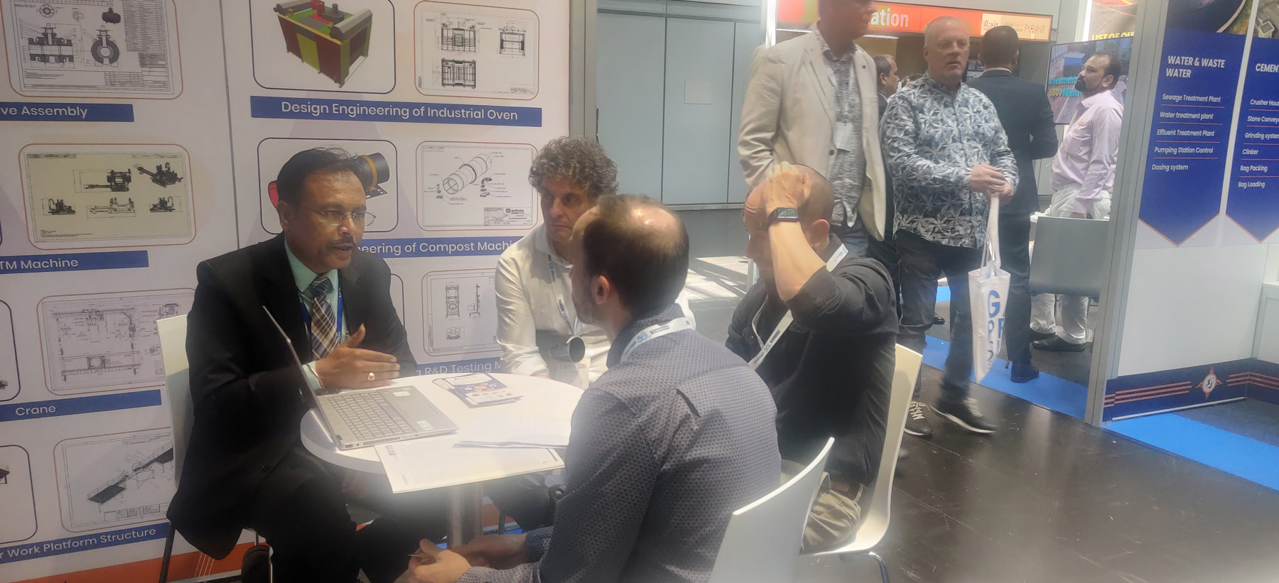 Visitors meeting Ace Brain at GIFA 2023 in Germany